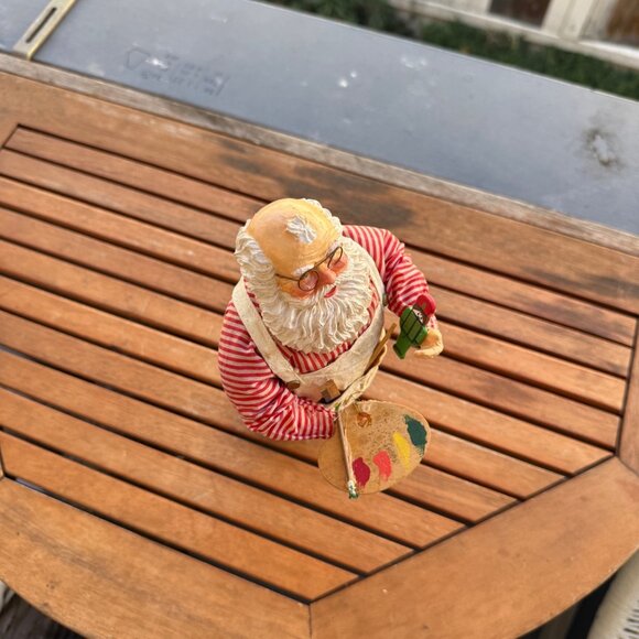 Possible Dreams Clothtique Santa Claus Figurine Holding Painting Palette & Brush - Picture 4 of 6